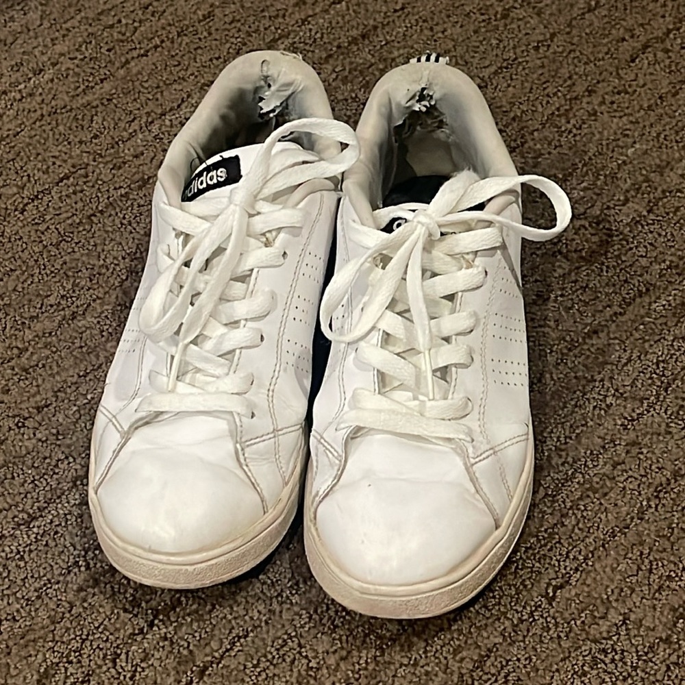 Adidas white sneakers used size 6.5 men